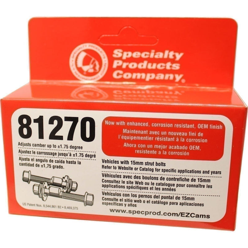 DURAFORCE Specialty SPC Performance 81270 EZ Cam 15mm Adjustable Camber Bolts +/-1.75°