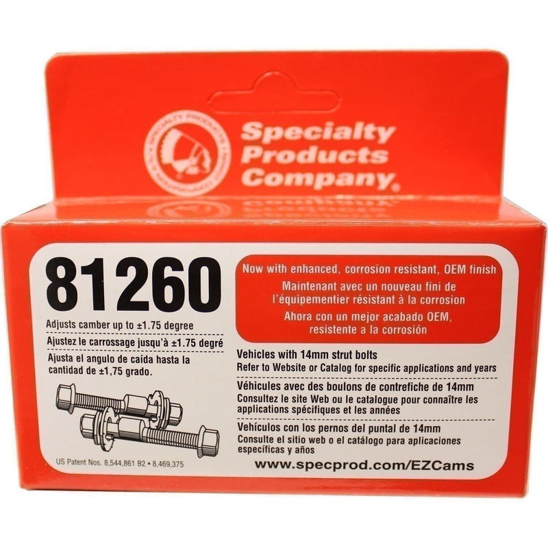 DURAFORCE Specialty SPC Performance 81260 EZ Cam 14mm Adjustable Camber Bolts +/-1.75°