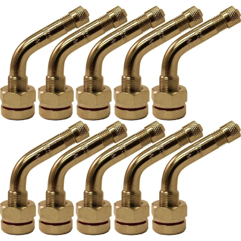 DURAFORCE TR543D 60° Bend Aluminum Truck Wheel Valve Stem 0.98"x1.38" Pack of 10