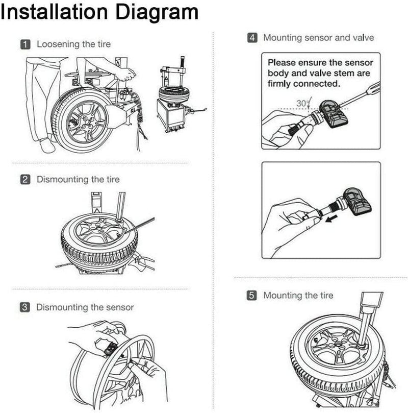 DURAFORCE Autel MX-Sensor 315/433MHz Universal Programmable TPMS Sensor