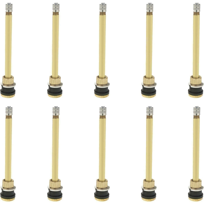 DURAFORCE TR574 5" Brass Tubeless Truck Tire Valve Stem Clamp-In Pack of 10
