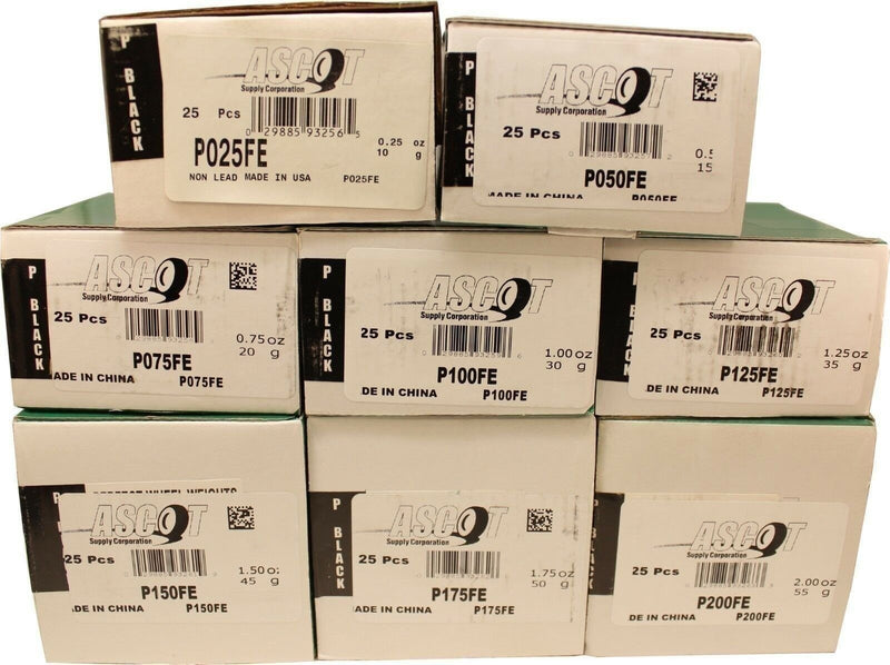 DURAFORCE Perfect Equipment P Style Steel Wheel Weights Bundle 0.25-2.00oz Coated
