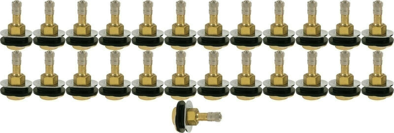 DURAFORCE TR501OV 1.5" Brass Clamp-In Oval Tubeless Truck Tire Valve Stem Pack of 25