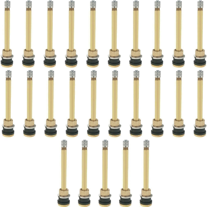 DURAFORCE TR572 Brass Clamp-In Tubeless Truck Tire Valve Stem 3-3/4" Pack of 25