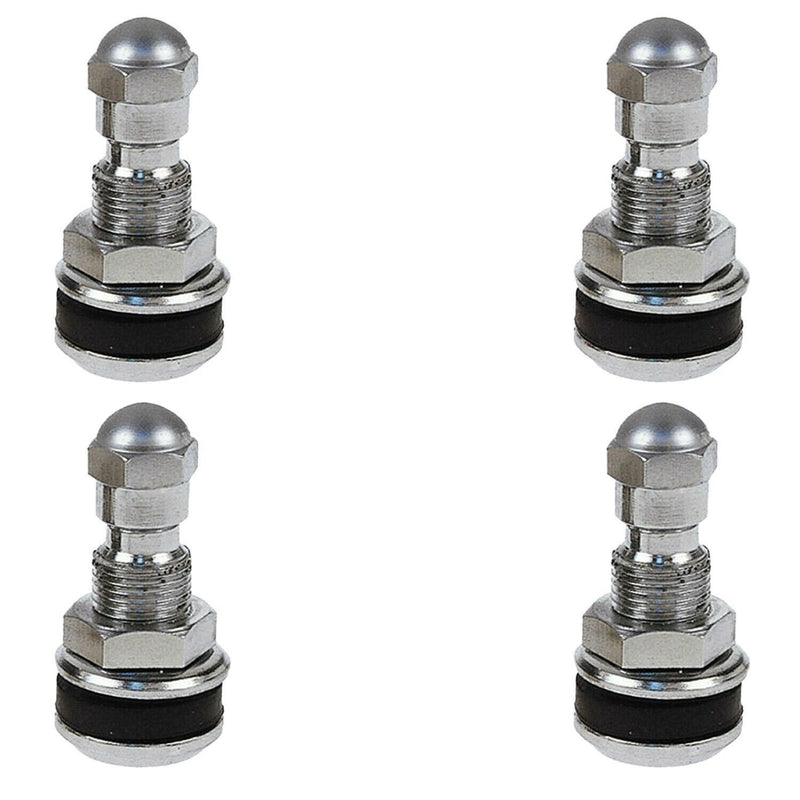 DURAFORCE Chrome Clamp-In Valve Stem GR-5991B for .453 & .625 Holes, Pack of 4
