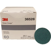 DURAFORCE 3M 36526 2" 60 Grit Roloc Green Abrasive Discs, Box of 25