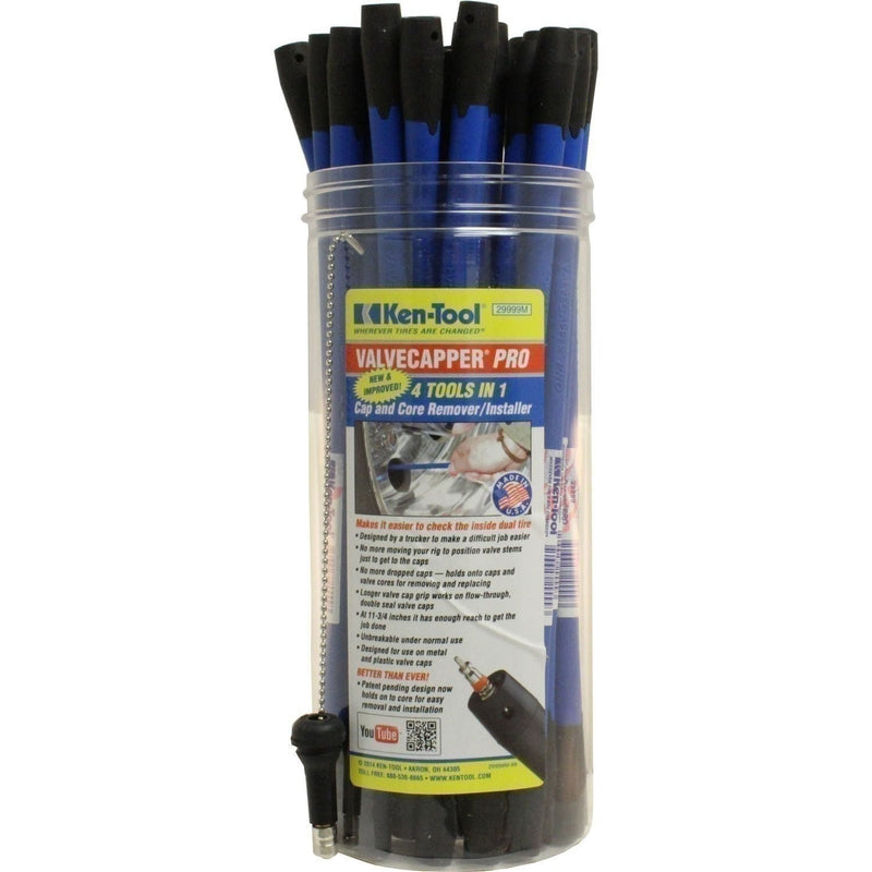 DURAFORCE Ken-Tool 29999 Valve Capper Pro 11.5" Cap & Core Tool Pack of 25