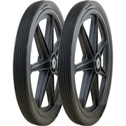 DURAFORCE Marathon 92001 Flat Free Ribbed Garden Cart Tires 20x2 Pack of 2 on Rim