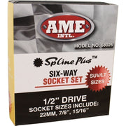 DURAFORCE AME International 68025 3-Piece 1/2" Drive Spline Plus Six-Way Socket Set