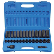 DURAFORCE Grey Pneumatic 1430MRD 1/2" Drive 30-Piece Metric Socket Set Standard Deep