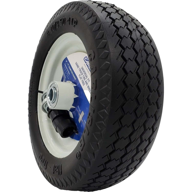 DURAFORCE Carlisle 483811 Flat Free Utility Tire 4.10/3.50-4 on White Rim Universal Fit