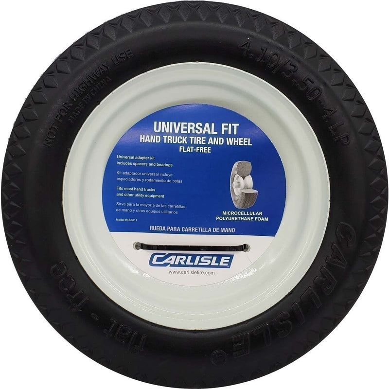 DURAFORCE Carlisle 483811 Flat Free Utility Tire 4.10/3.50-4 on White Rim Universal Fit