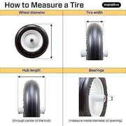 DURAFORCE Carlisle 483811 Flat Free Utility Tire 4.10/3.50-4 on White Rim Universal Fit