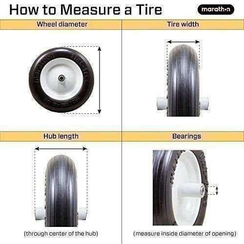 DURAFORCE Carlisle 483811 Flat Free Utility Tire 4.10/3.50-4 on White Rim Universal Fit