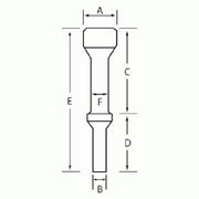 DURAFORCE Grey Pneumatic CH817 1-1/4" Hammer, 4" Long, .498" Shank Power Tool