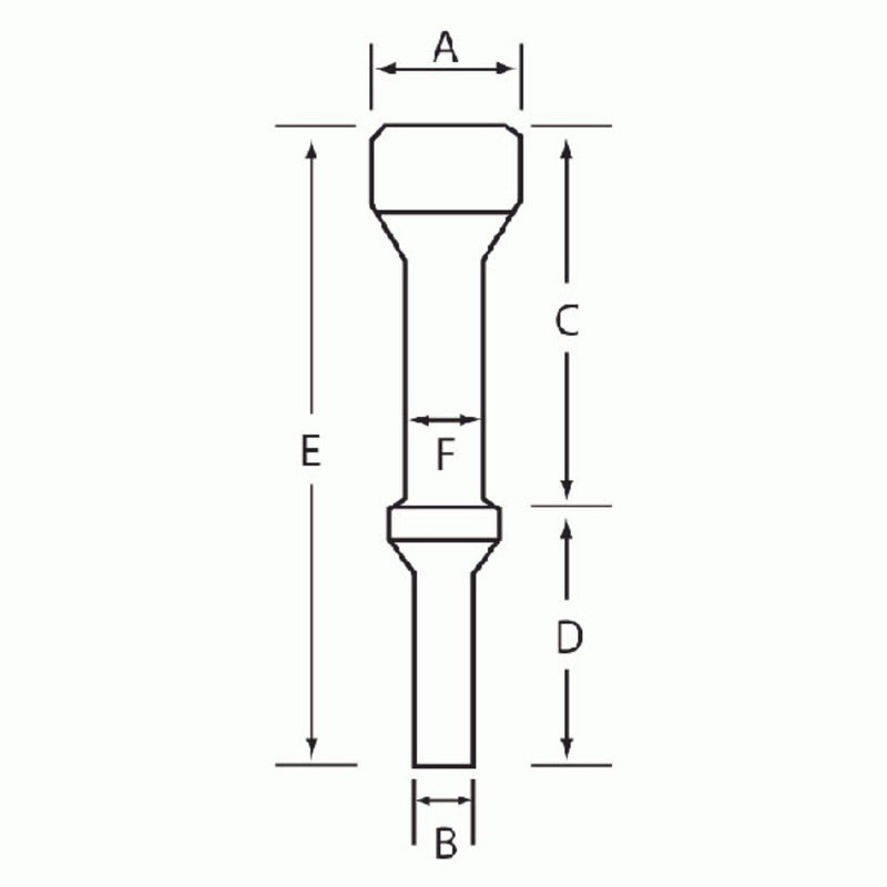 DURAFORCE Grey Pneumatic CH817 1-1/4" Hammer, 4" Long, .498" Shank Power Tool