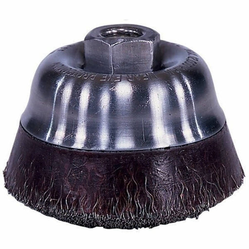 DURAFORCE Weiler 35186 4" Polyflex Crimped Wire Brush .020 5/8"-11 Arbor Hole