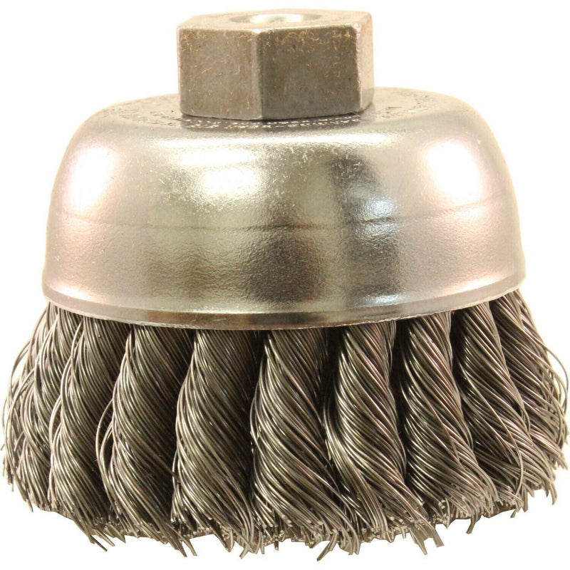 DURAFORCE Weiler 13021 2-3/4" Steel Wire Cup Brush .014 Fill 3/8"-24 Nut