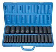DURAFORCE Grey Pneumatic 1326MD 26-Piece 1/2" Drive Deep Metric Impact Socket Set