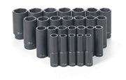 DURAFORCE Grey Pneumatic 1326MD 26-Piece 1/2" Drive Deep Metric Impact Socket Set