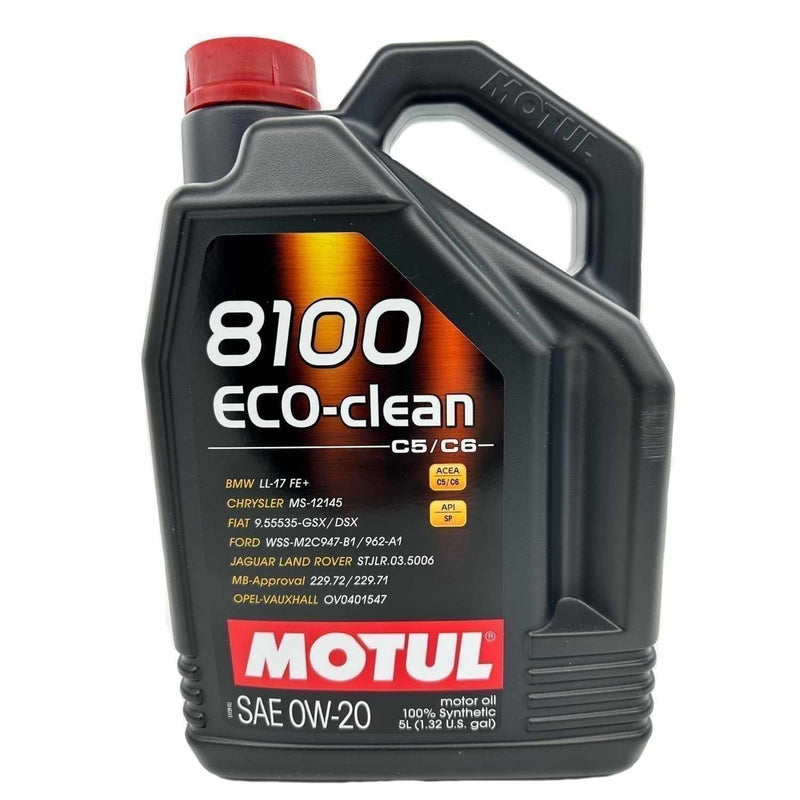 DURAFORCE Motul 8100 ECO-CLEAN 0W-20 Motor Oil 5L - Synthetic Engine Oil