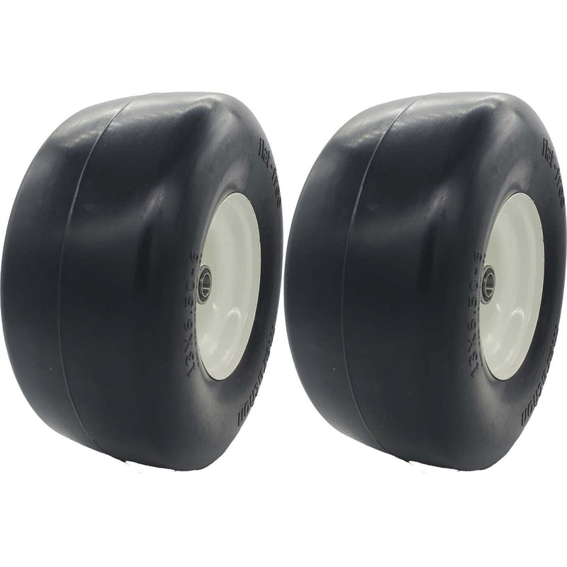 DURAFORCE Marathon 30256 Flat Free Lawn & Garden Tire on Rim 13x6.50-6 Pack of 2