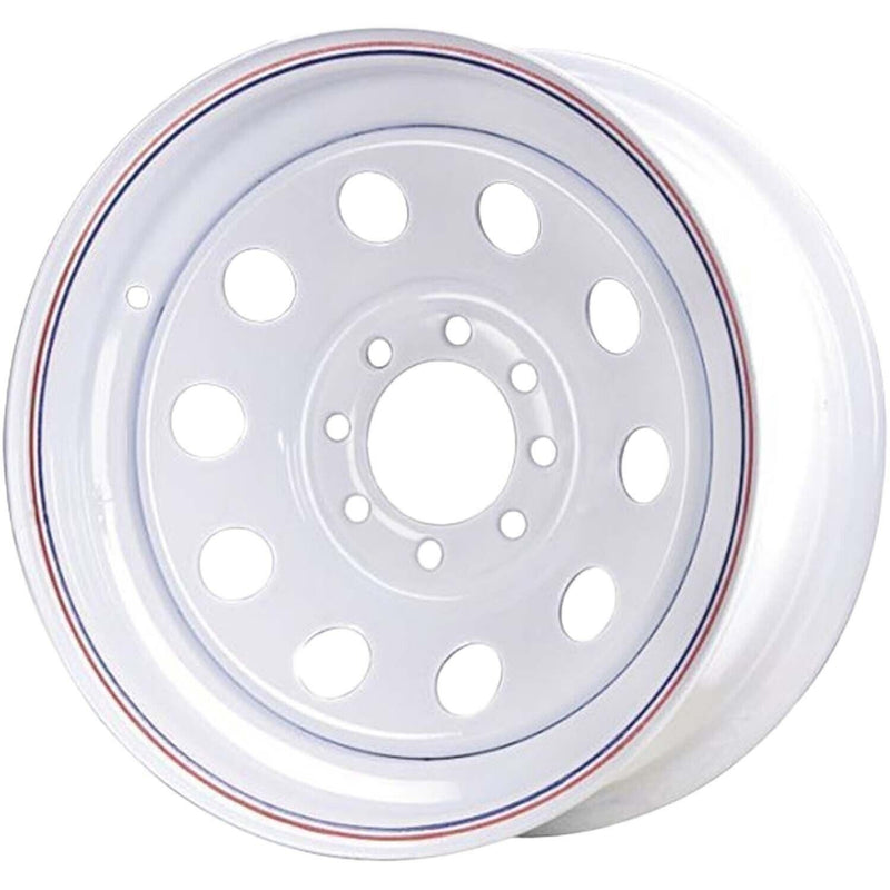 DURAFORCE Carlisle 16x6 8x6.5 Modular Steel Wheel White Pinstripe Truck Rim