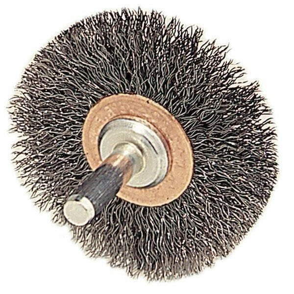 DURAFORCE Weiler 17611 2"x3/8" Stainless Steel Conflex Wire Brush, 1/4" Stem