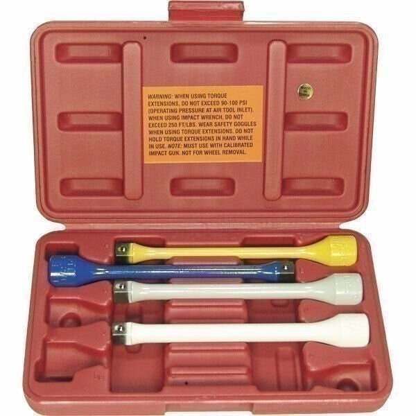 DURAFORCE Lock Technology 1450 1/2" Dr Torque Stick Extension Set 4 Pc with Case
