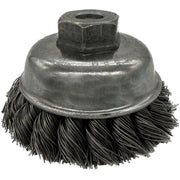 DURAFORCE Weiler 13153 3.5" Knot Wire Cup Brush .023 Wire 3/8"-24 Arbor Nut