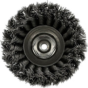 DURAFORCE Weiler 13153 3.5" Knot Wire Cup Brush .023 Wire 3/8"-24 Arbor Nut