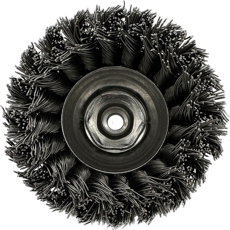 DURAFORCE Weiler 13153 3.5" Knot Wire Cup Brush .023 Wire 3/8"-24 Arbor Nut