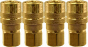 DURAFORCE Milton 715 1/4" FPT M-Style Coupler Pack of 4 - Air Hose Fittings