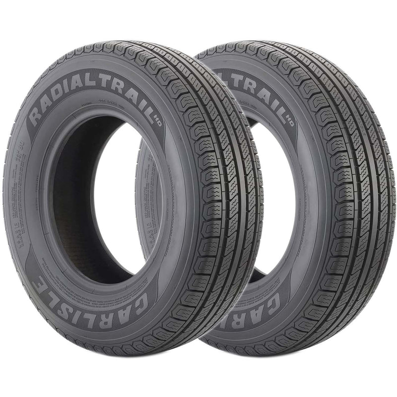 DURAFORCE Carlisle Radial Trail HD 225/75R15 10ply Trailer Tires LRE Pack of 2