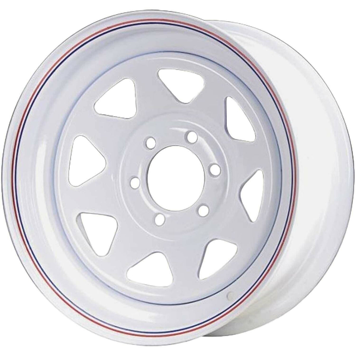 15x6 6x5.5 White Spoked Steel Trailer Wheel with Pin Stripes — DURAFORCE