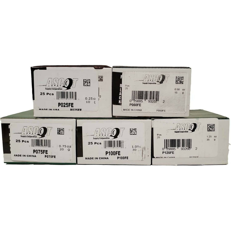 DURAFORCE Perfect Equipment P Style Steel Wheel Weights Bundle 0.25-1.25oz