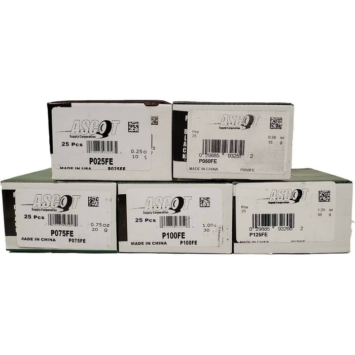 DURAFORCE Perfect Equipment P Style Steel Wheel Weights Bundle 0.25-1.25oz