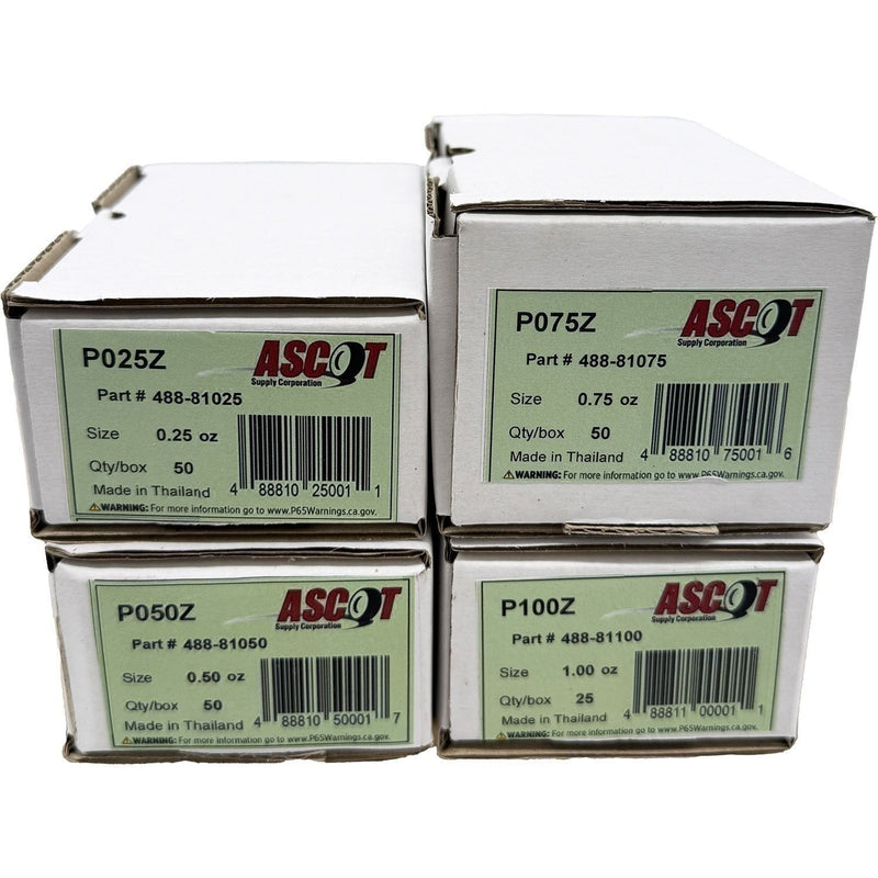 DURAFORCE Ascot P Style Coated Zinc Clip-On Wheel Weights 0.25oz-1oz Bundle (4 Pack)