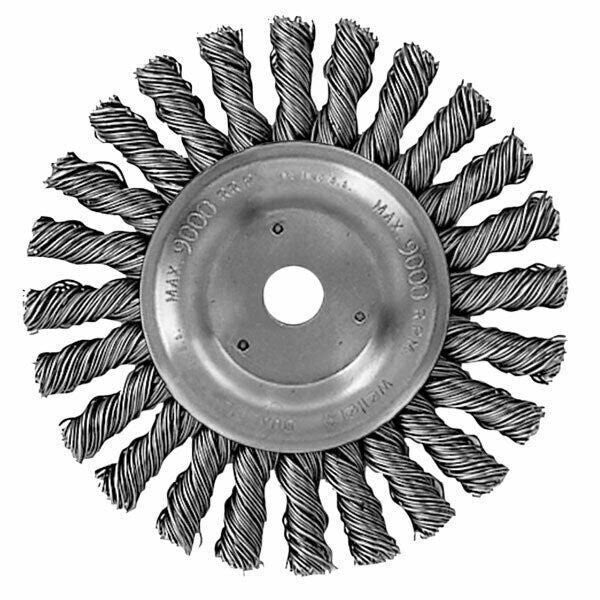 DURAFORCE Weiler 08565 6" Cable Twist Wire Wheel .023 Wire 1/2"-5/8" Arbor Hole