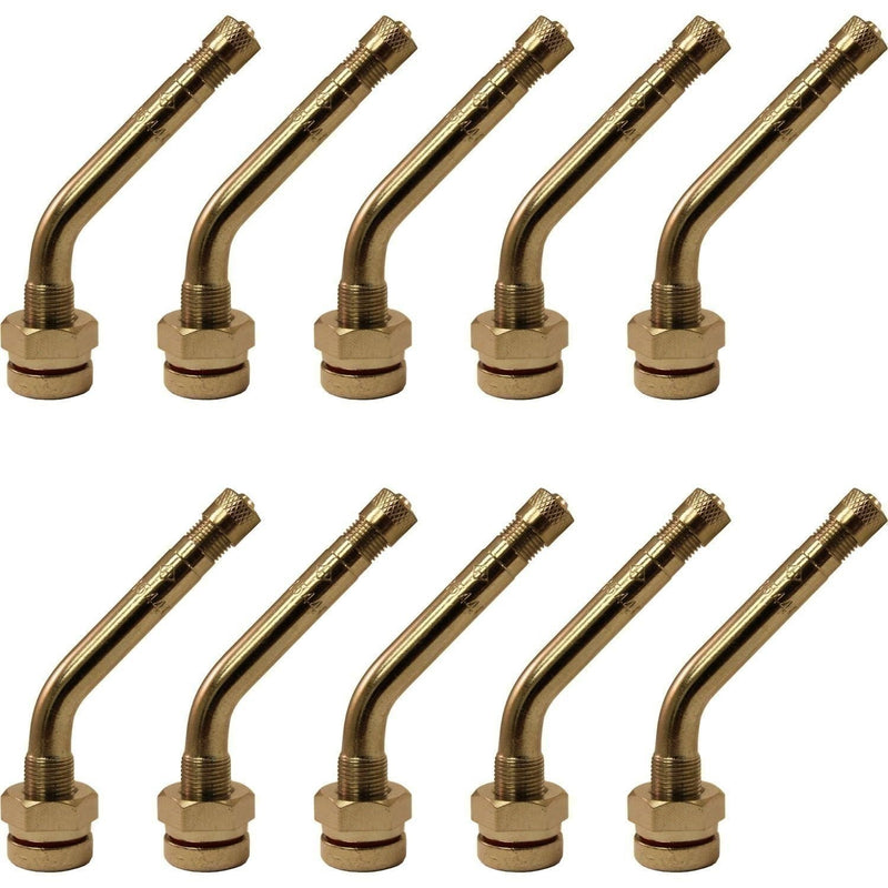 DURAFORCE TR544C Aluminum Truck Wheel Valve Stem 0.98"x1.94" 45° Bend Pack of 10