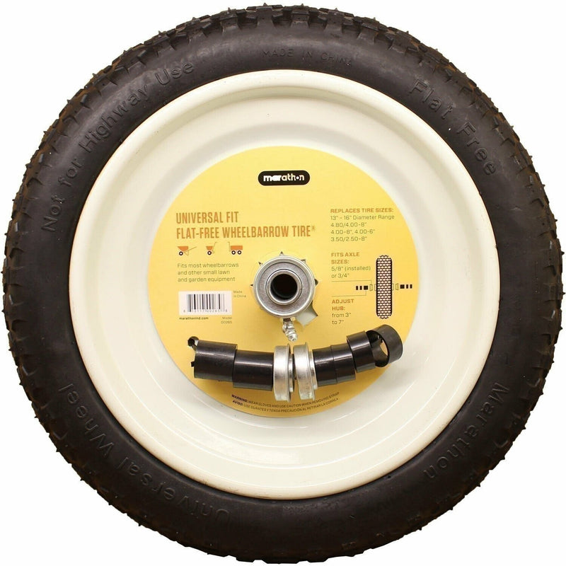 DURAFORCE Marathon 00265 Flat Free Wheelbarrow Tire 4.80/4.00-8 Universal Fit