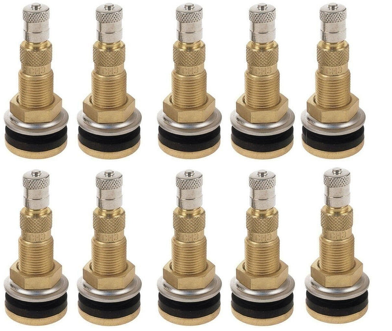 DURAFORCE TR618A 1-7/8" Tractor Tubeless Tire Brass Valve Stem Pack of 10