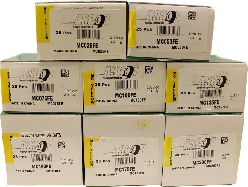 DURAFORCE MC Style Steel Wheel Weights Bundle 0.25-2.00oz 8 Items Perfect Equipment