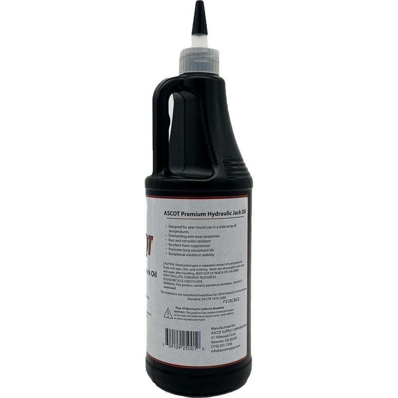 DURAFORCE Ascot Premium Hydraulic Jack Oil 1 Quart - High Performance Fluid