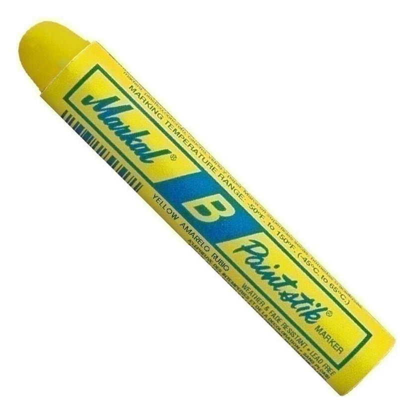 DURAFORCE Markal "B" Yellow Solid Paint Stick Tire Crayon Marker Pack of 12