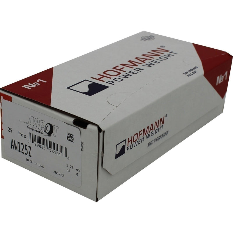DURAFORCE Perfect Equipment AW125Z Zinc Wheel Weights 1.25 oz Box of 25 Coated