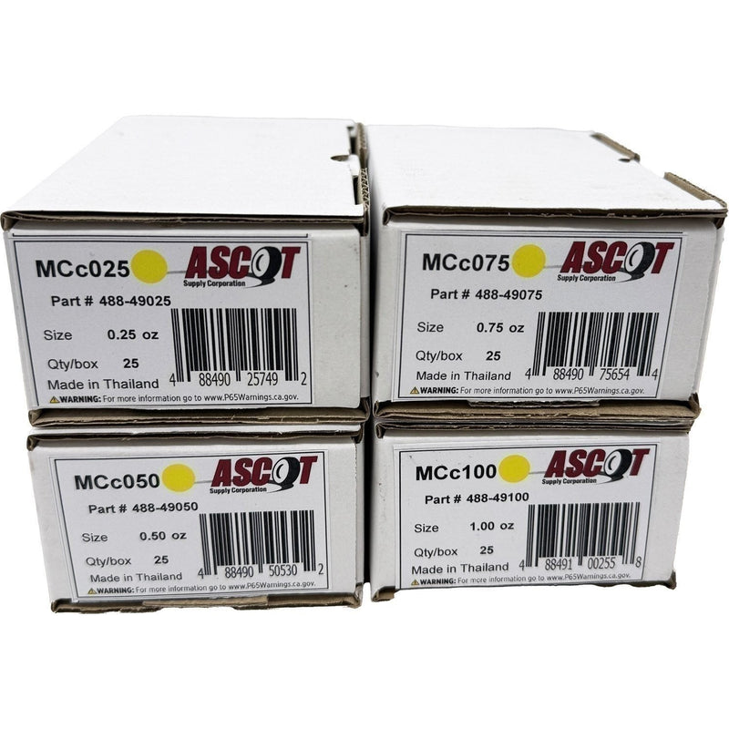 DURAFORCE Ascot MC Coated Clip-On Wheel Weights Bundle .25oz-1.00oz (4 Pack)