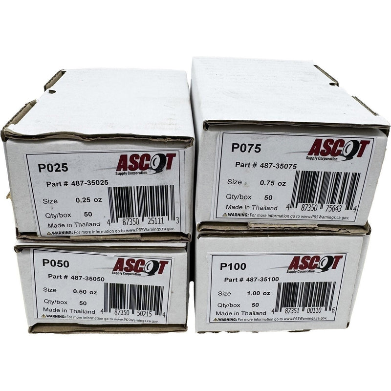 DURAFORCE Ascot P Style Uncoated Lead Clip-On Wheel Weights 0.25-1oz Bundle (4 Items)