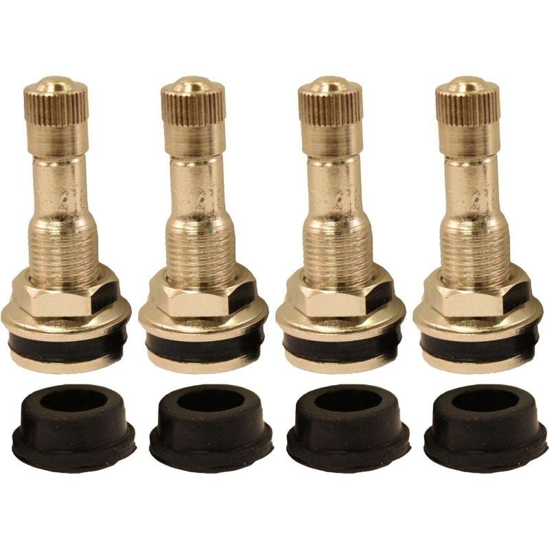DURAFORCE TR416 Chrome Clamp-In Valve Stem 1-1/4" for .453 & .625 Holes Pack of 4