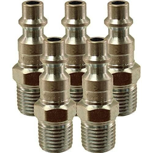 DURAFORCE Milton 727 1/4" MNPT M Style Plug, Pack of 5 - Durable Air Tool Fittings